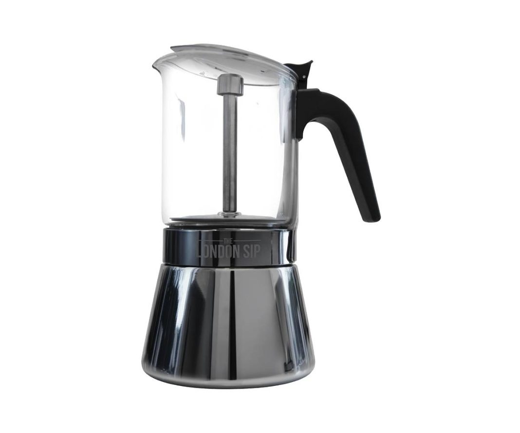 London Sip Glass and Stainless Steel Espresso Maker